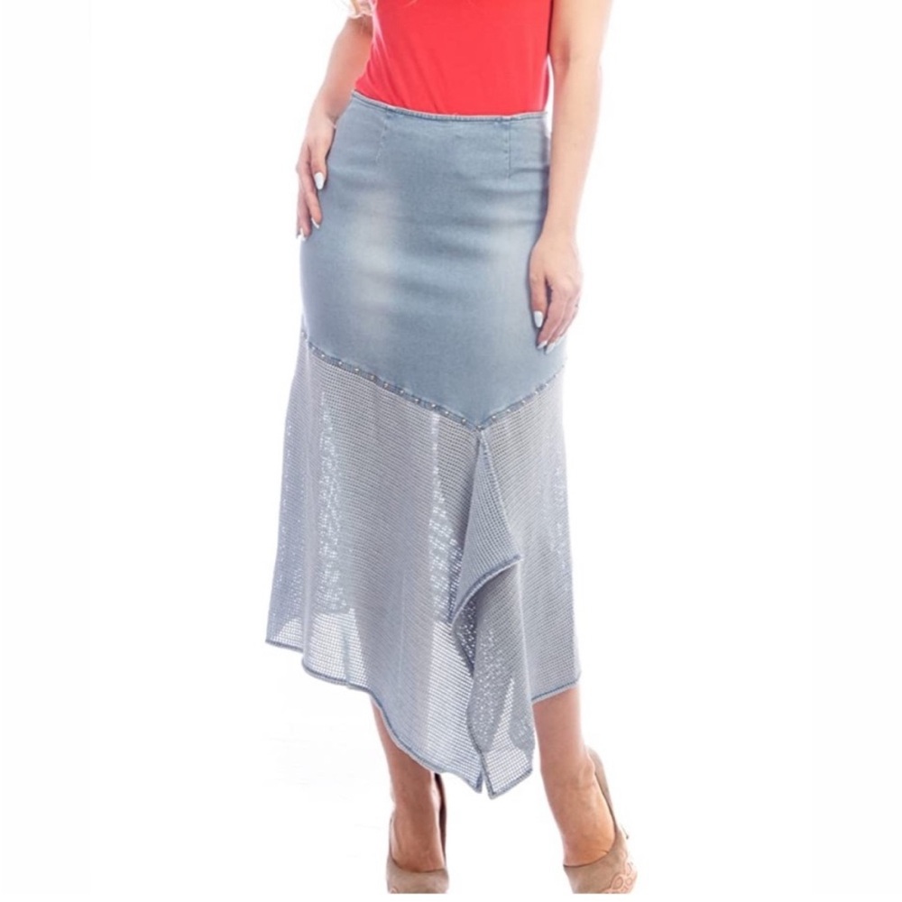 LAFeI NieR DeNim L0nG StrEtCh nEt skiRt🦋 FIRM..plz no offers!